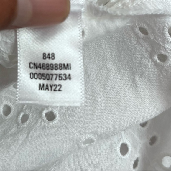 CASLON White Eyelet Cotton Top Short Sleeve Blouse - Picture 8 of 15